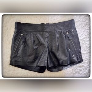 Vintage Juicy Couture Black Genuine Leather Shorts Sz 4